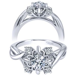 Taryn 14k White Gold Round Twisted Engagement Ring TE910088W44JJ