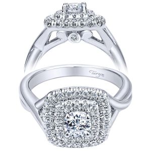 Taryn 14k White Gold Round Double Halo Engagement Ring TE910090W44JJ
