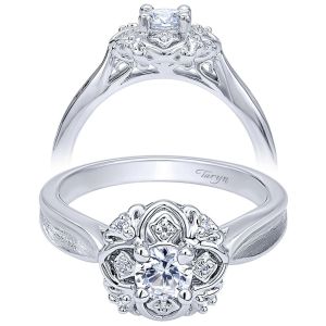 Taryn 14k White Gold Round Halo Engagement Ring TE910091W44JJ
