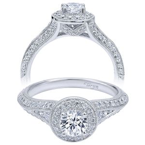 Taryn 14k White Gold Round Halo Engagement Ring TE910097W44JJ