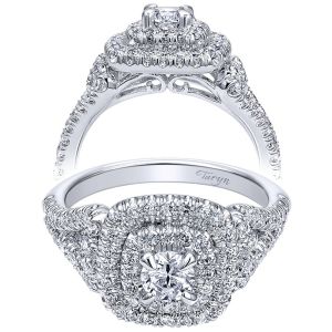 Taryn 14k White Gold Round Double Halo Engagement Ring TE910098W44JJ