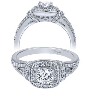 Taryn 14k White Gold Round Halo Engagement Ring TE910137R0W44JJ