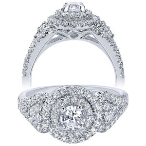 Taryn 14k White Gold Round Double Halo Engagement Ring TE910145W44JJ