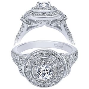 Taryn 14k White Gold Round Double Halo Engagement Ring TE910149W44JJ
