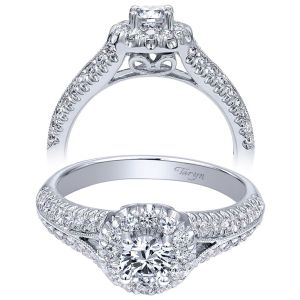 Taryn 14k White Gold Round Halo Engagement Ring TE910151W44JJ