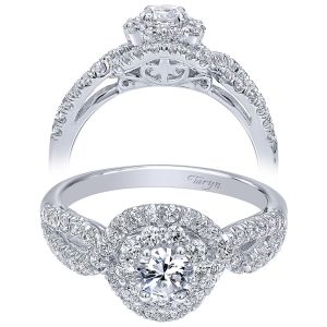 Taryn 14k White Gold Round Double Halo Engagement Ring TE910158W44JJ