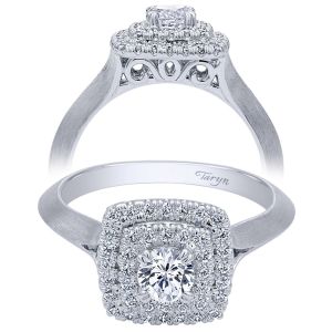 Taryn 14k White Gold Round Double Halo Engagement Ring TE910159W44JJ