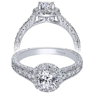Taryn 14k White Gold Round Halo Engagement Ring TE910167W44JJ