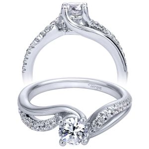 Taryn 14k White Gold Round Bypass Engagement Ring TE910171W44JJ