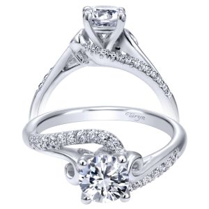 Taryn 14k White Gold Round Bypass Engagement Ring TE910174W44JJ