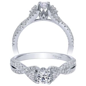 Taryn 14k White Gold Round Twisted Engagement Ring TE910175W44JJ