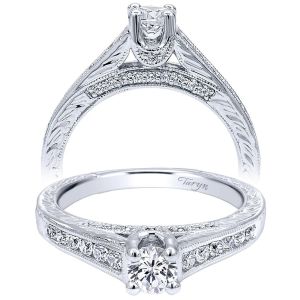 Taryn 14k White Gold Round Straight Engagement Ring TE910176W44JJ