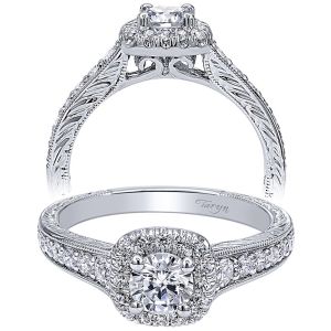 Taryn 14k White Gold Round Halo Engagement Ring TE910217W44JJ