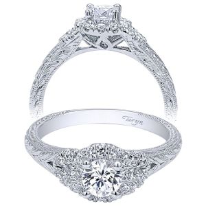 Taryn 14k White Gold Round Halo Engagement Ring TE910218W44JJ