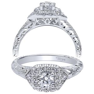Taryn 14k White Gold Round Halo Engagement Ring TE910421W44JJ