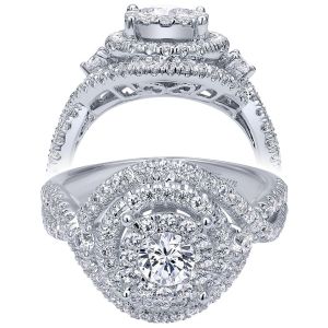 Taryn 14k White Gold Round Double Halo Engagement Ring TE910427W44JJ