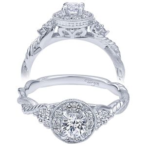 Taryn 14k White Gold Round Halo Engagement Ring TE910767W44JJ