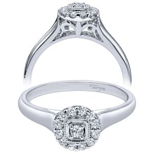 Taryn 14k White Gold Round Halo Engagement Ring TE910772W44JJ