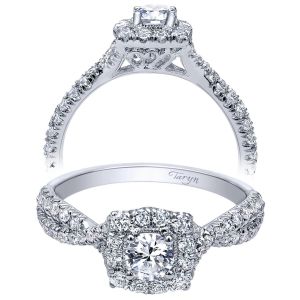 Taryn 14k White Gold Round Halo Engagement Ring TE910937W44JJ