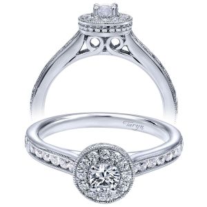 Taryn 14k White Gold Round Halo Engagement Ring TE910945W44JJ