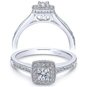 Taryn 14k White Gold Round Halo Engagement Ring TE910946W44JJ
