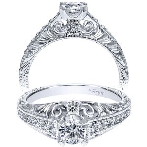 Taryn 14k White Gold Round Straight Engagement Ring TE911589R0W44JJ