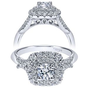 Taryn 14k White Gold Round Double Halo Engagement Ring TE911710R2W44JJ