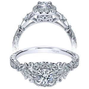 Taryn 14k White Gold Round Halo Engagement Ring TE911782R0W44JJ
