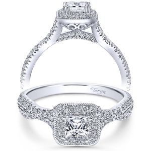 Taryn 14k White Gold Princess Cut Halo Engagement Ring TE911869S0W44JJ