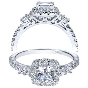Taryn 14k White Gold Princess Cut Halo Engagement Ring TE911873S2W44JJ