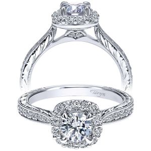 Taryn 14k White Gold Round Halo Engagement Ring TE911875R2W44JJ