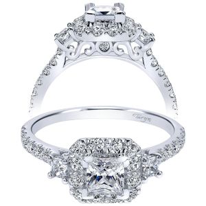 Taryn 14k White Gold Princess Cut Halo Engagement Ring TE911881S0W44JJ