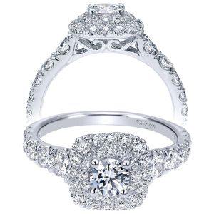 Taryn 14k White Gold Round Double Halo Engagement Ring TE911898R0W44JJ