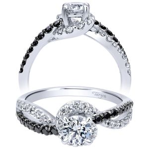 Taryn 14k White Gold Round Bypass Engagement Ring TE911938R0W44BD