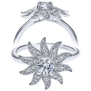 Taryn 14k White Gold Round Halo Engagement Ring TE911957R0W44JJ