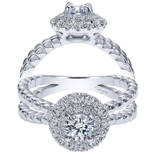 Taryn 14k White Gold Round Double Halo Engagement Ring TE911971R0W44JJ
