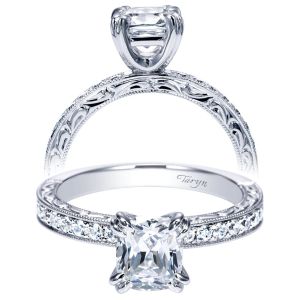 Taryn 14k White Gold Cushion Cut Straight Engagement Ring TE9205W44JJ