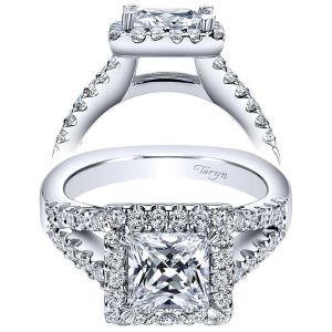 Taryn 14k White Gold Princess Cut Halo Engagement Ring TE9242W44JJ