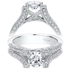 Taryn 14k White Gold Round Split Shank Engagement Ring TE9311W44JJ