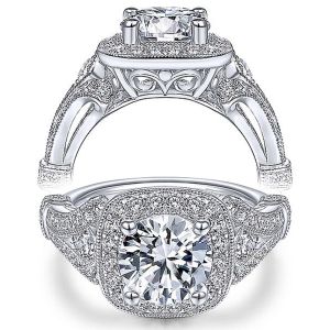 Taryn 14k White Gold Round Halo Engagement Ring TE9317W44JJ