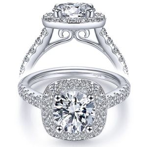 Taryn 14k White Gold Round Halo Engagement Ring TE9321W44JJ