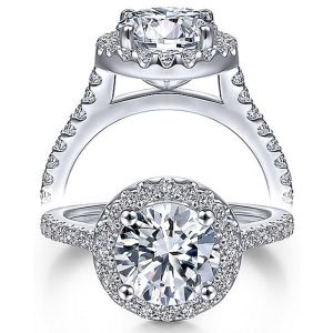 Taryn 14k White Gold Round Halo Engagement Ring TE9349W44JJ