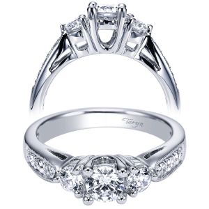 Taryn 14k White Gold Round 3 Stones Engagement Ring TE93881W44JJ