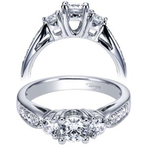 Taryn 14k White Gold Round 3 Stones Engagement Ring TE93881W44JJ