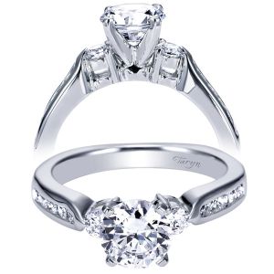 Taryn 14k White Gold Round 3 Stones Engagement Ring TE93993W44JJ