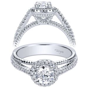Taryn 14k White Gold Round Halo Engagement Ring TE9399W44JJ