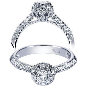 Taryn 14k White Gold Round Halo Engagement Ring TE94027W44JJ