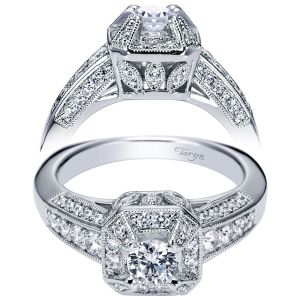 Taryn 14k White Gold Round Halo Engagement Ring TE94030W44JJ
