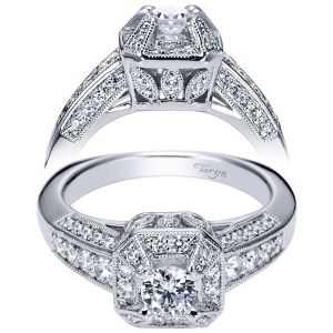 Taryn 14k White Gold Round Halo Engagement Ring TE94030W44JJ
