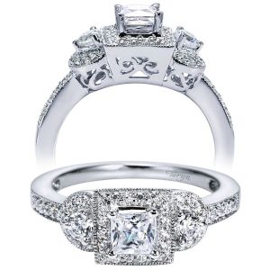 Taryn 14k White Gold Princess Cut 3 Stones Engagement Ring TE94031W44JJ